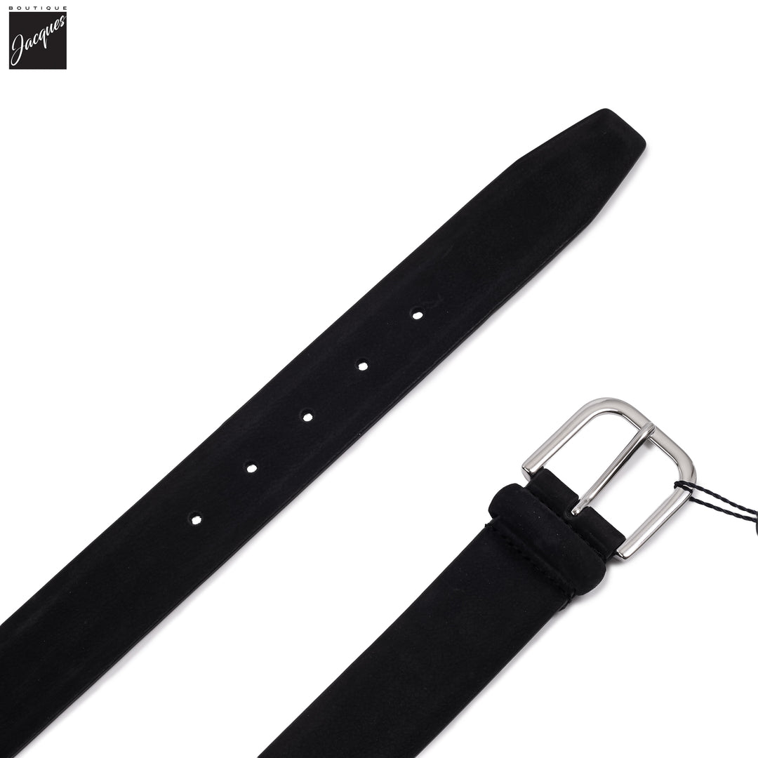 Black Nubuck Soft Suede Leather Belt - Anderson's