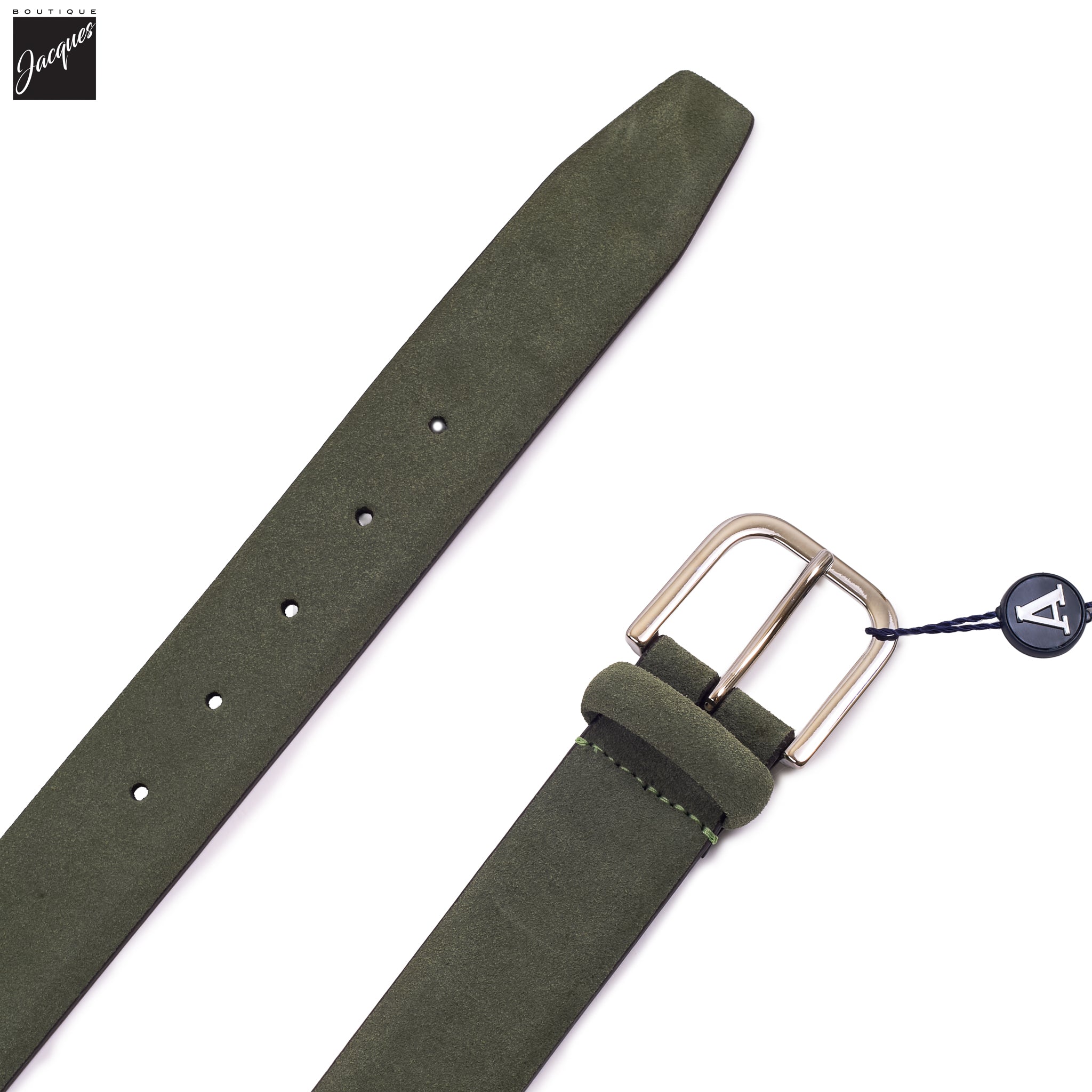 Mid Green Suede Belt - Anderson's