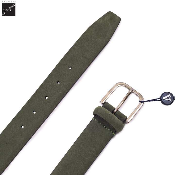 Mid Green Suede Belt - Anderson's