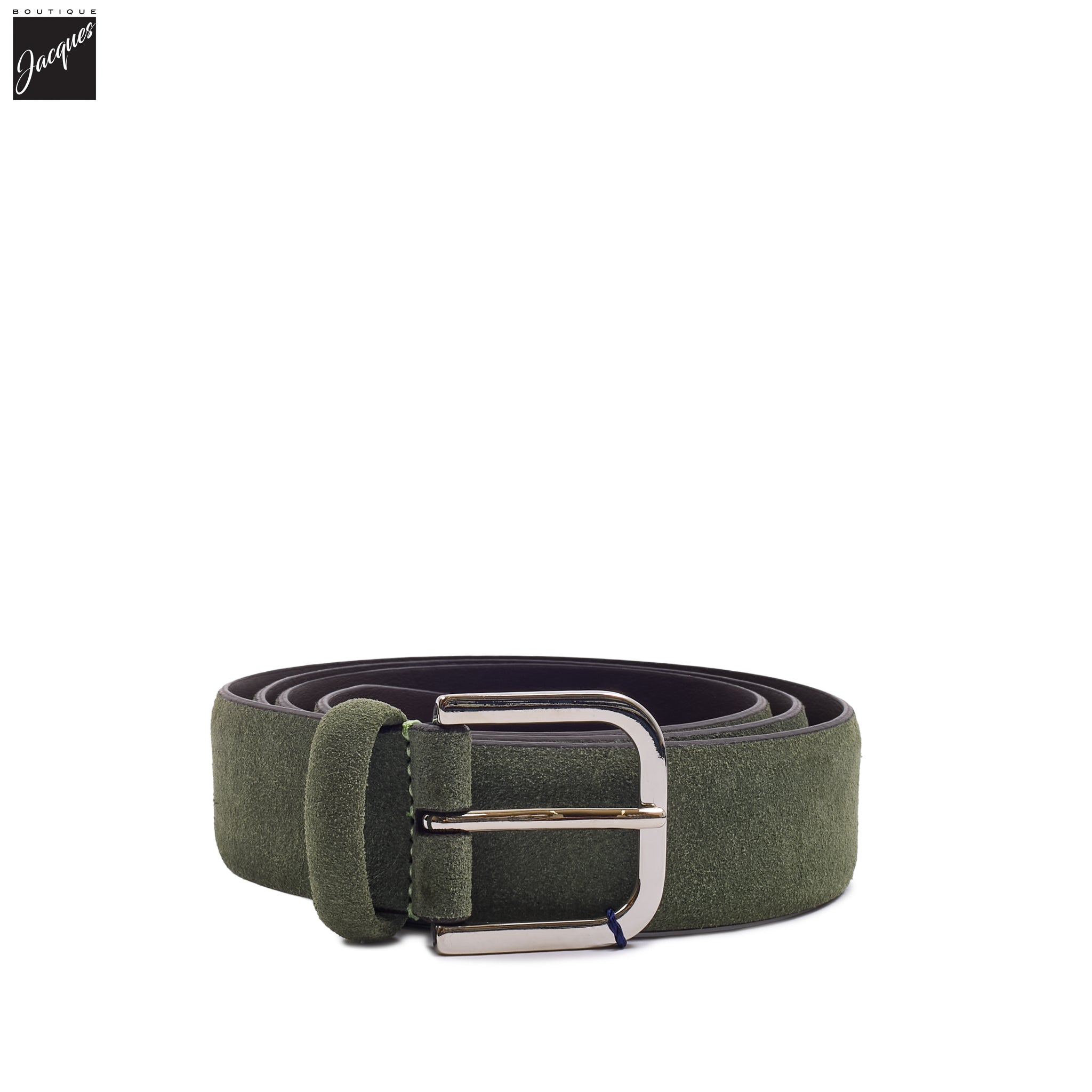 Mid Green Suede Belt - Anderson's