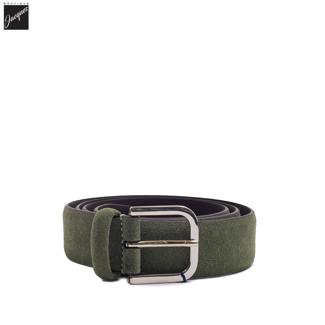 Mid Green Suede Belt - Anderson's