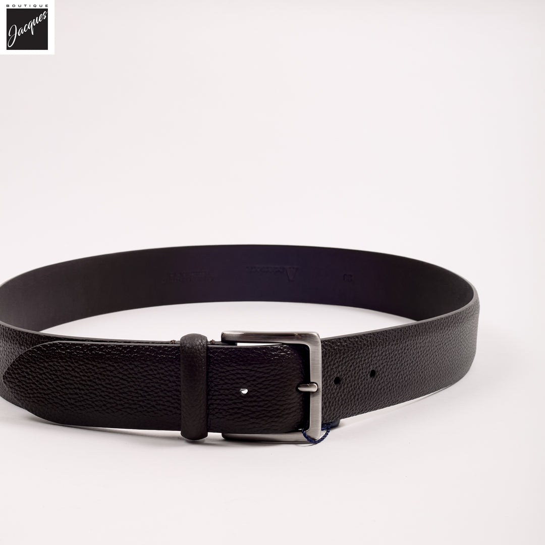 Brown Tumbled Pebble Grain Soft Leather Belt - Anderson's - Boutique Jacques International