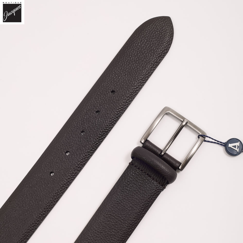 Brown Tumbled Pebble Grain Soft Leather Belt - Anderson's - Boutique Jacques International