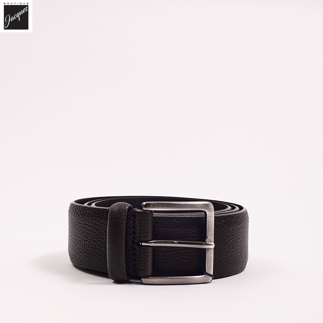 Brown Tumbled Pebble Grain Soft Leather Belt - Anderson's - Boutique Jacques International