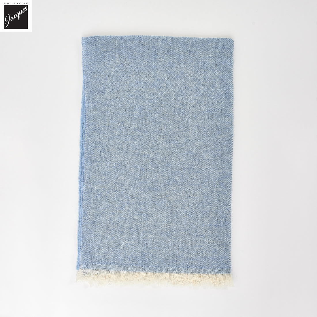 Light Blue Mélange Cashmere-Wool Scarf - Paolo Albizzati