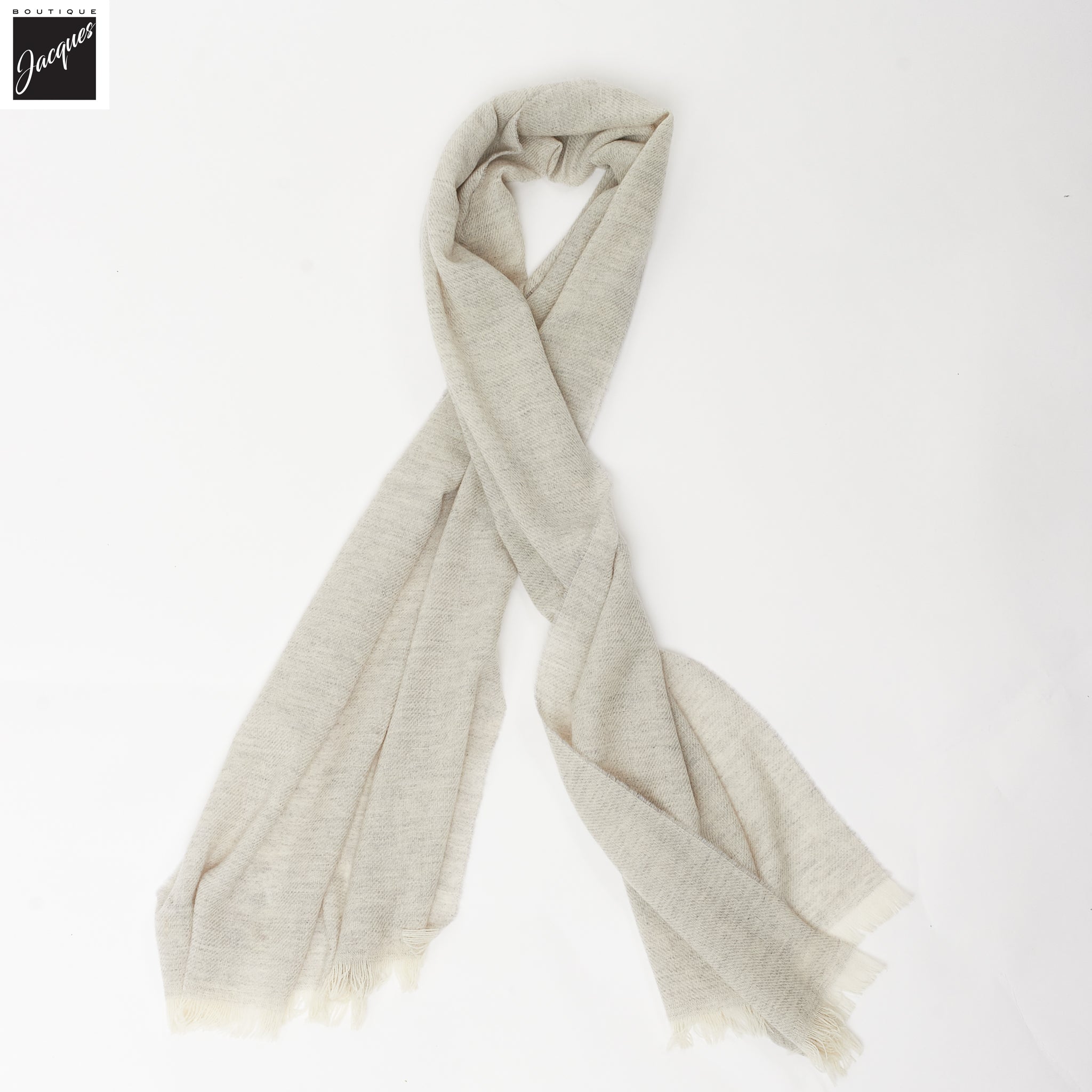 Oatmeal Mélange Cashmere-Wool Scarf - Paolo Albizzati