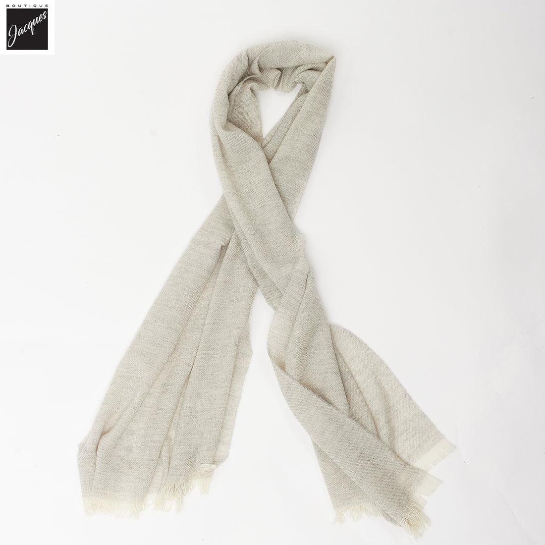 Oatmeal Mélange Cashmere-Wool Scarf - Paolo Albizzati
