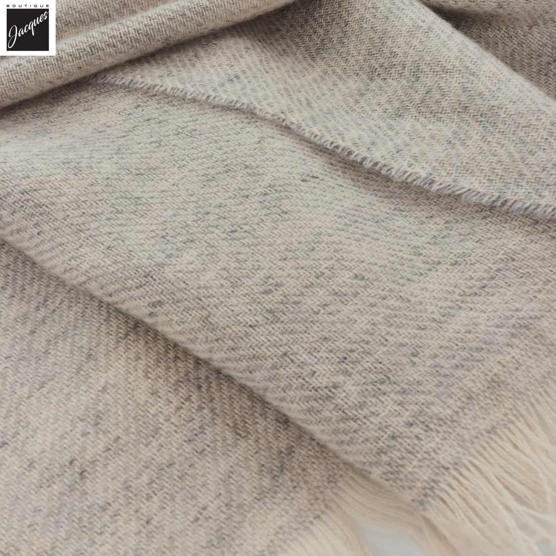 Oatmeal Mélange Cashmere-Wool Scarf - Paolo Albizzati