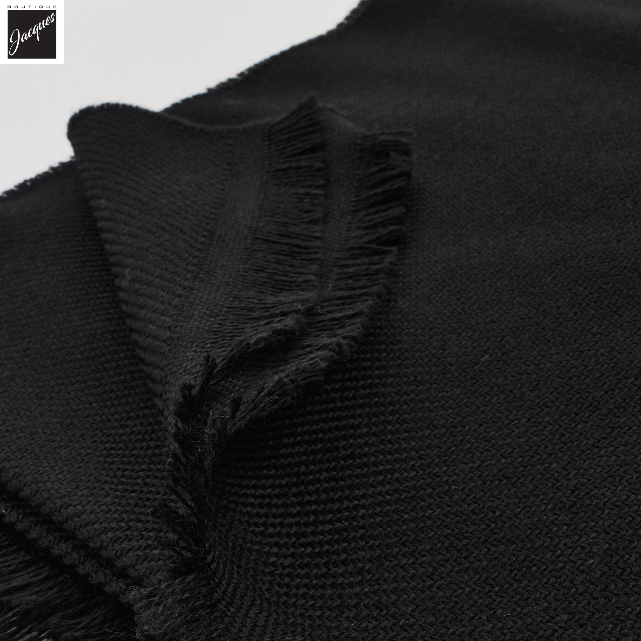 Black Textured Wool Scarf - Paolo Albizzati