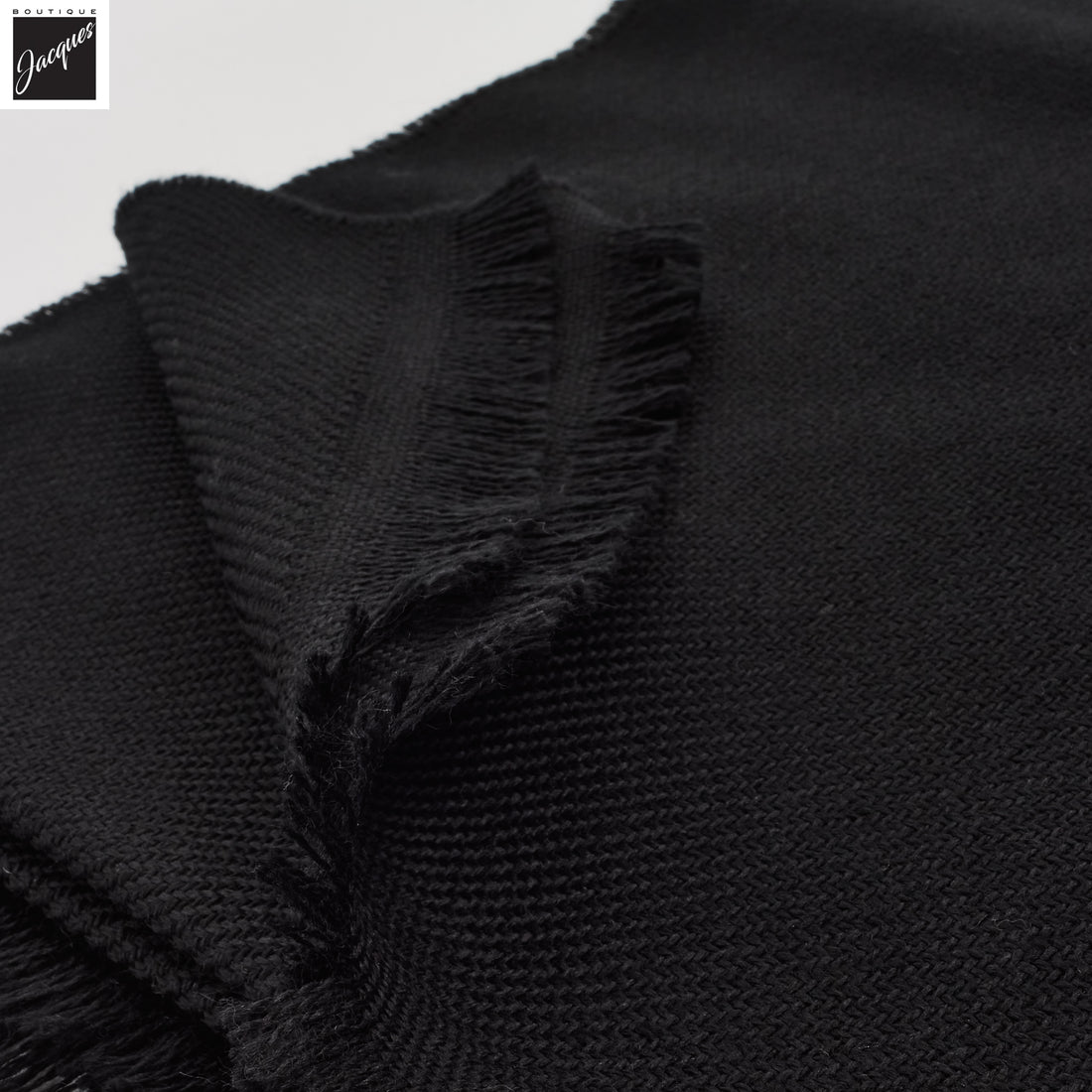 Black Textured Wool Scarf - Paolo Albizzati
