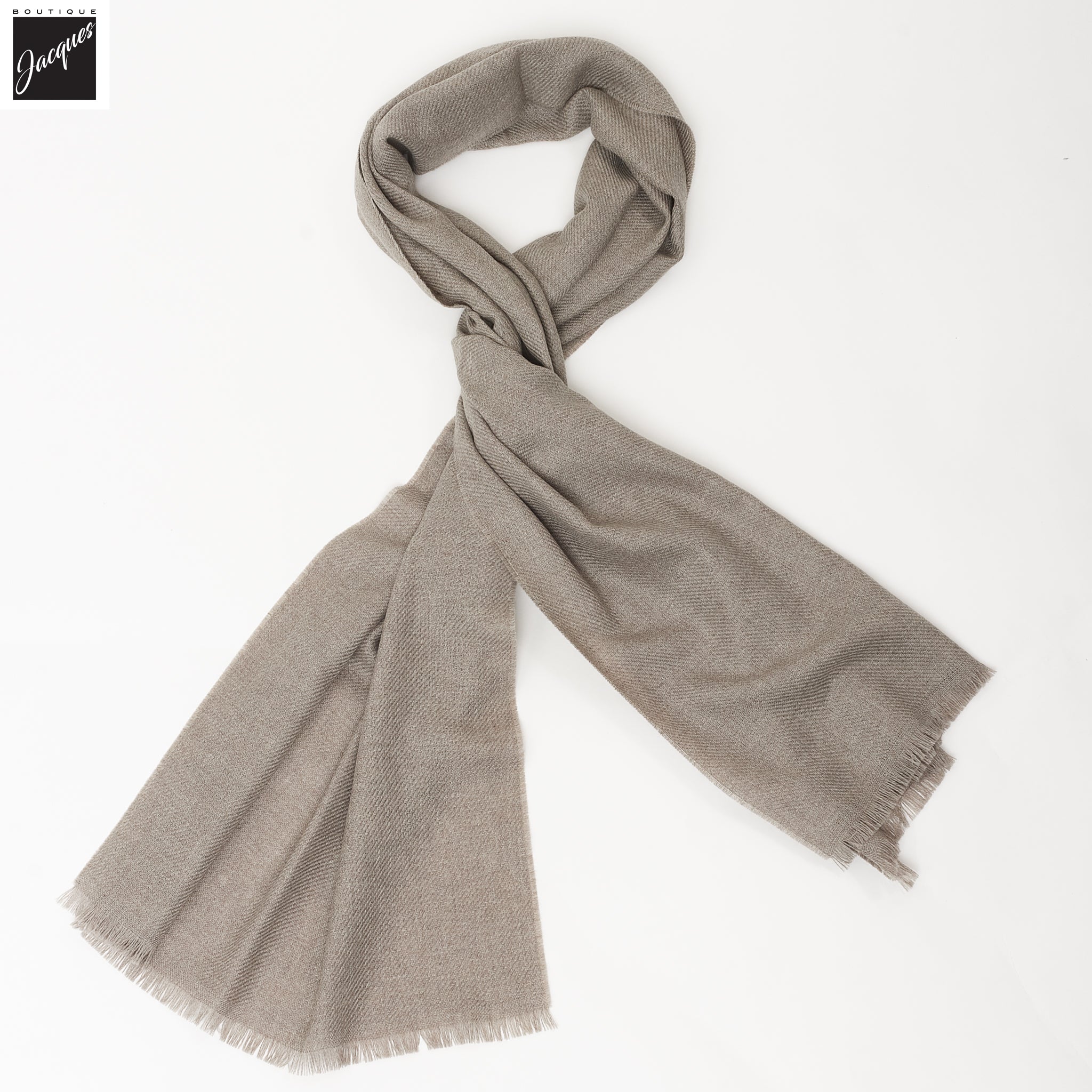 Taupe Wool Scarf - Paolo Albizzati