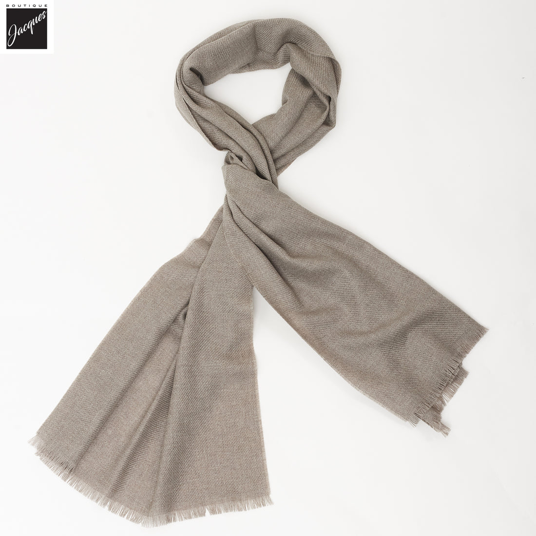 Taupe Wool Scarf - Paolo Albizzati