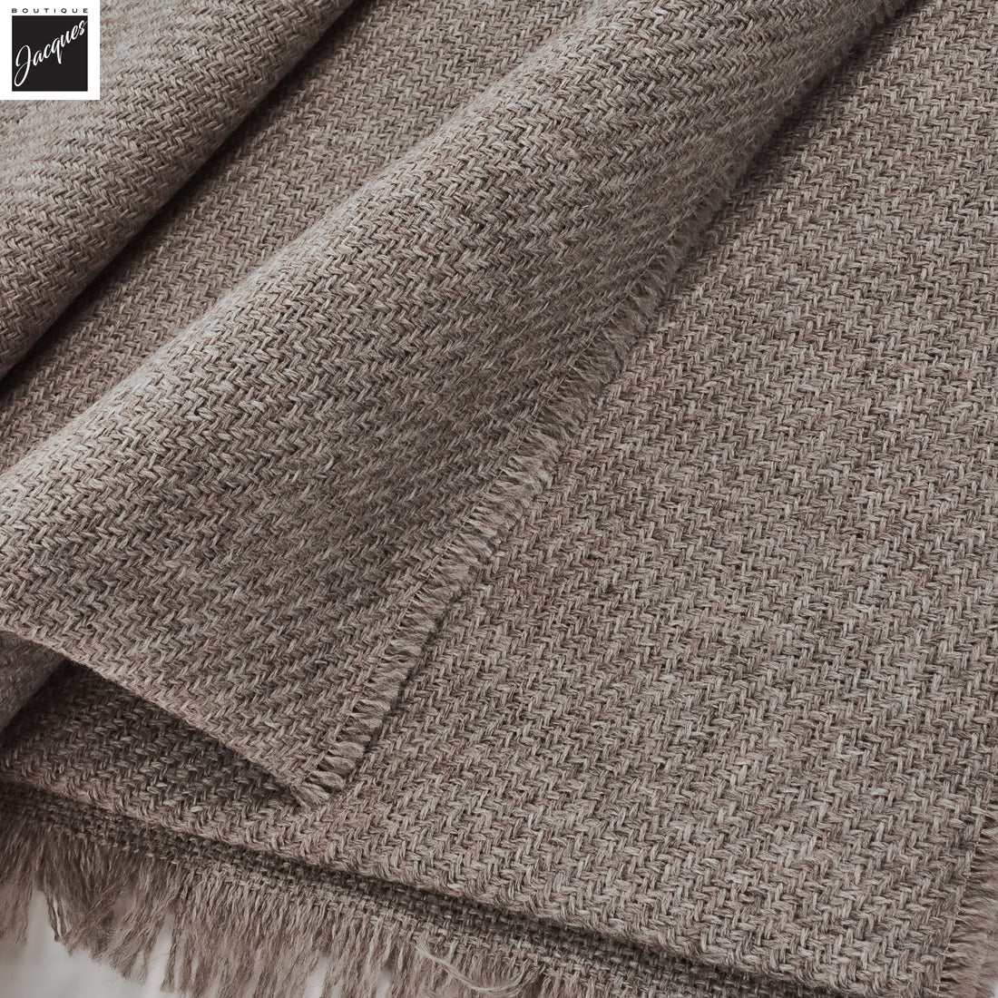 Taupe Wool Scarf - Paolo Albizzati