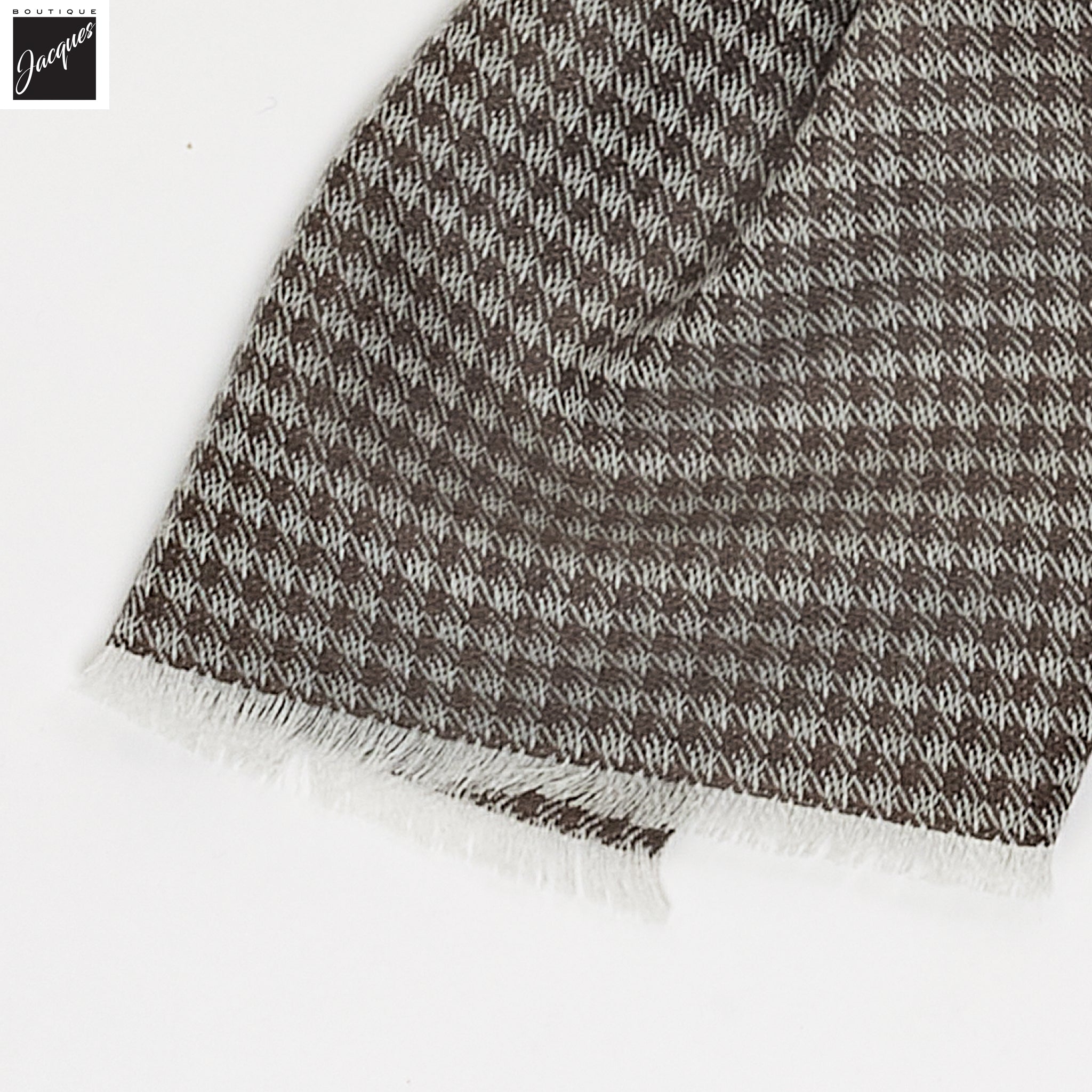 Brown Patterned Wool Scarf - Paolo Albizzati