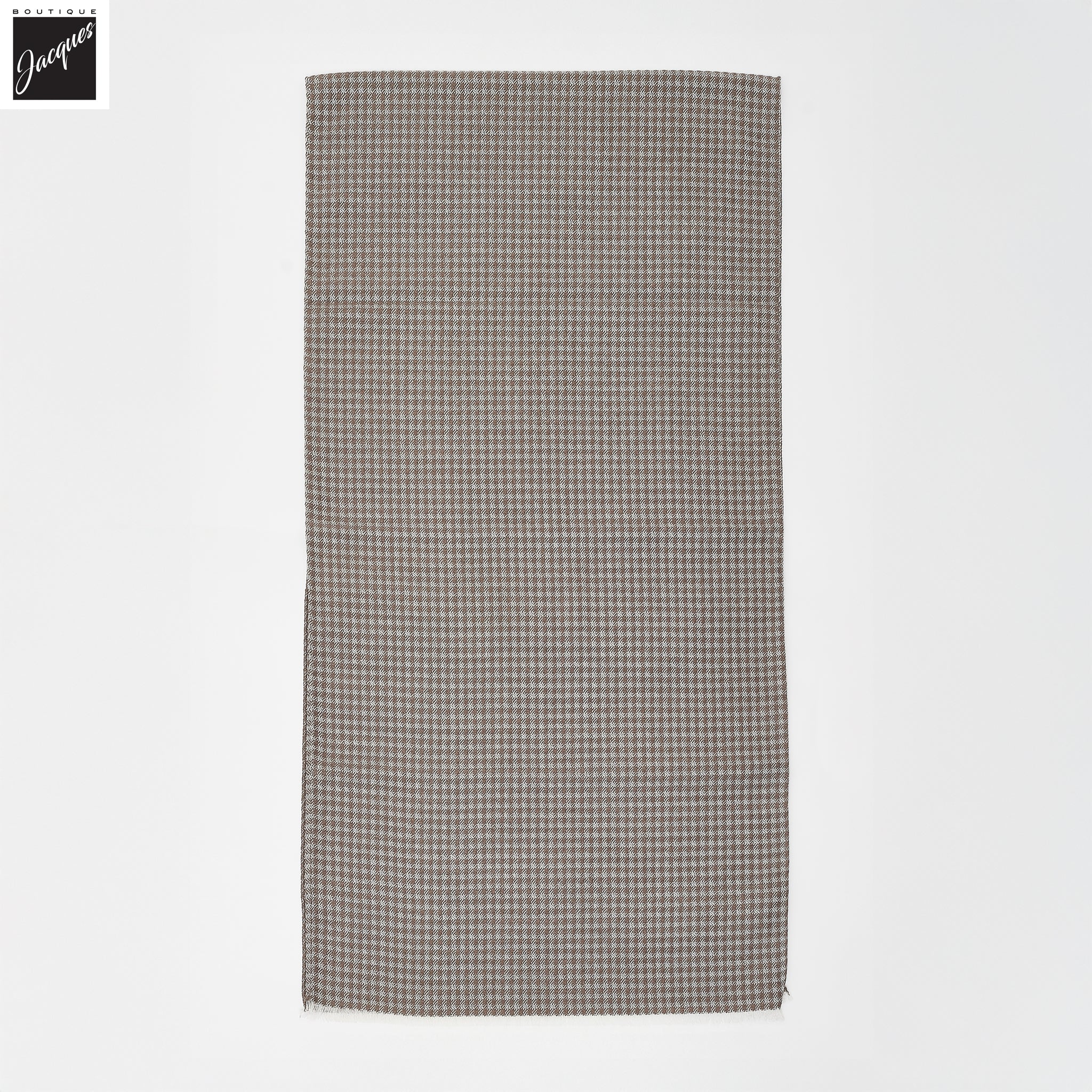Brown Patterned Wool Scarf - Paolo Albizzati