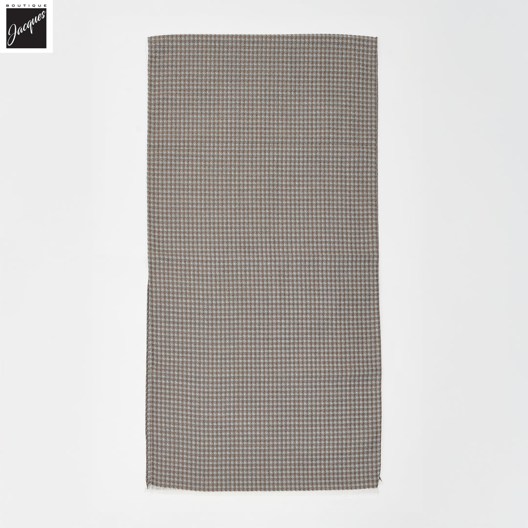 Brown Patterned Wool Scarf - Paolo Albizzati