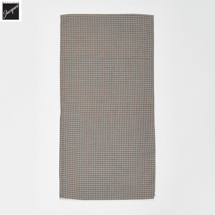 Brown Patterned Wool Scarf - Paolo Albizzati