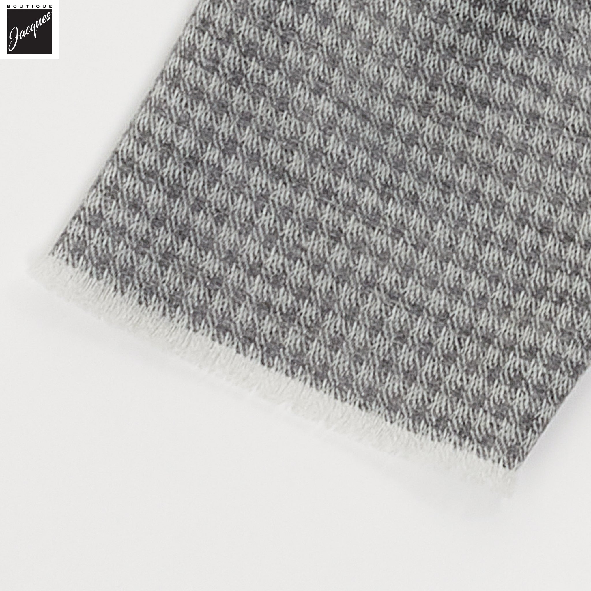 Gray Patterned Wool Scarf - Paolo Albizzati