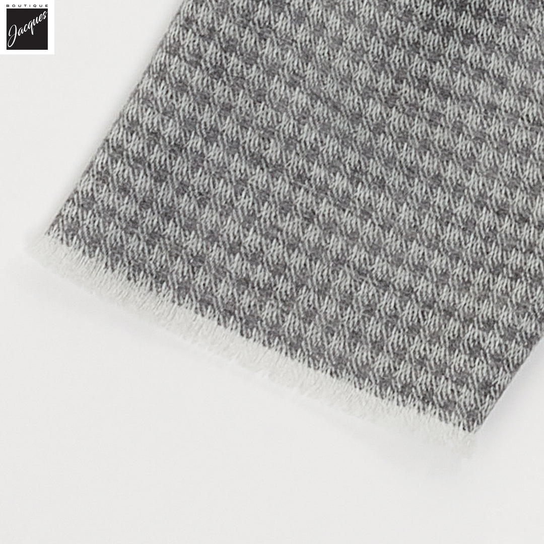 Gray Patterned Wool Scarf - Paolo Albizzati