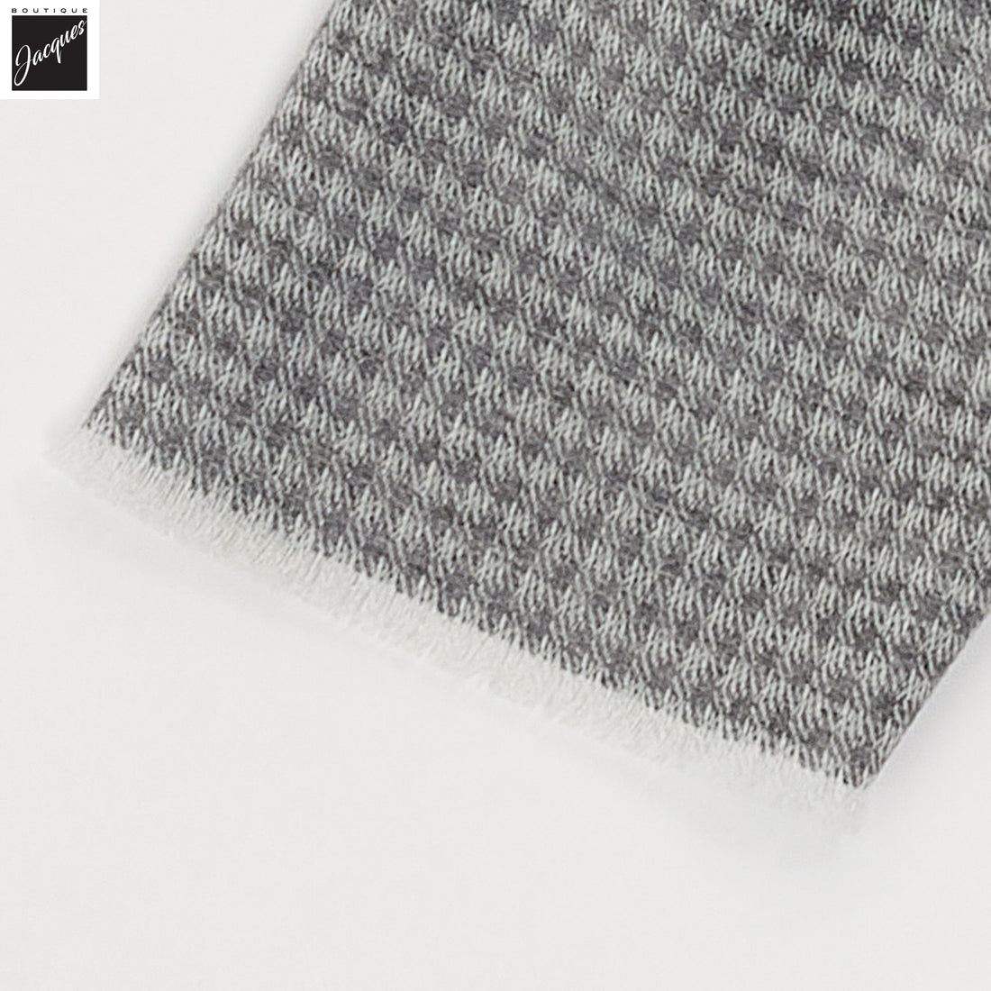 Gray Patterned Wool Scarf - Paolo Albizzati