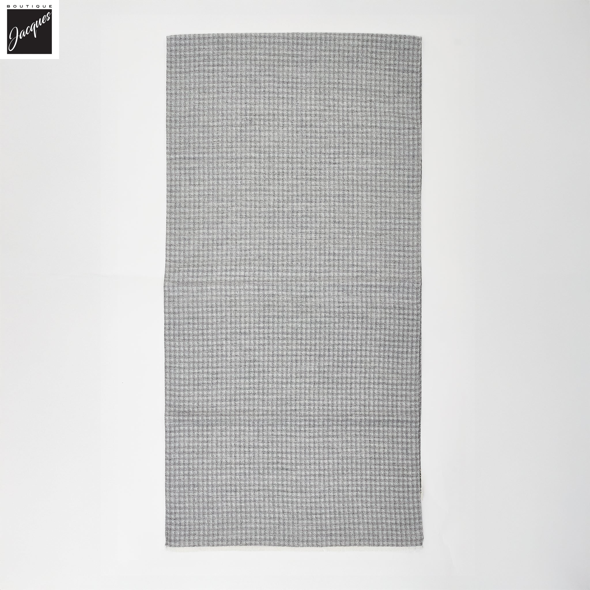 Gray Patterned Wool Scarf - Paolo Albizzati