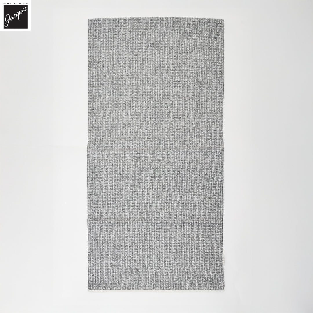 Gray Patterned Wool Scarf - Paolo Albizzati