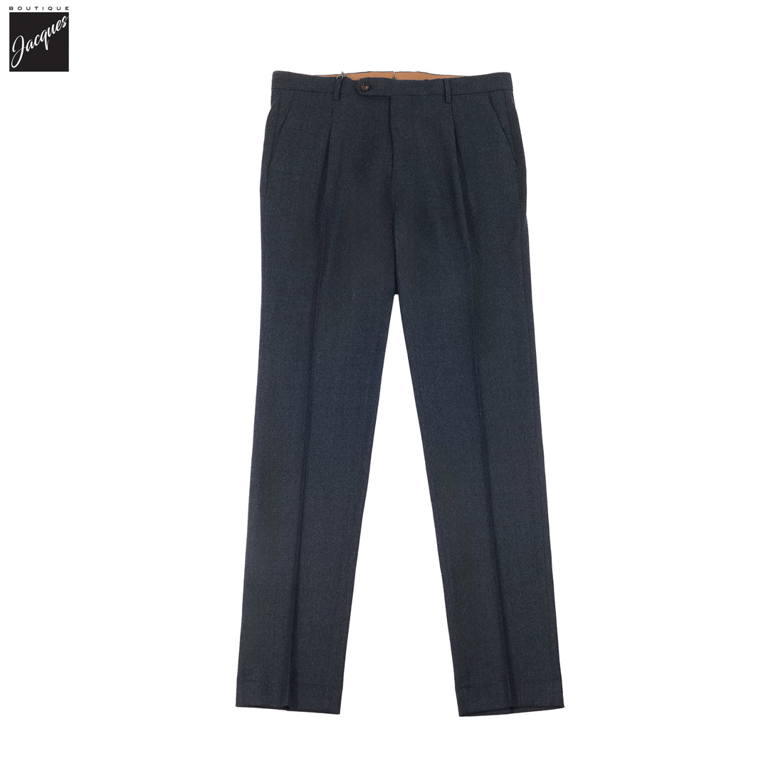 Navy Mélange Wool Flannel Morello Trouser - Berwich