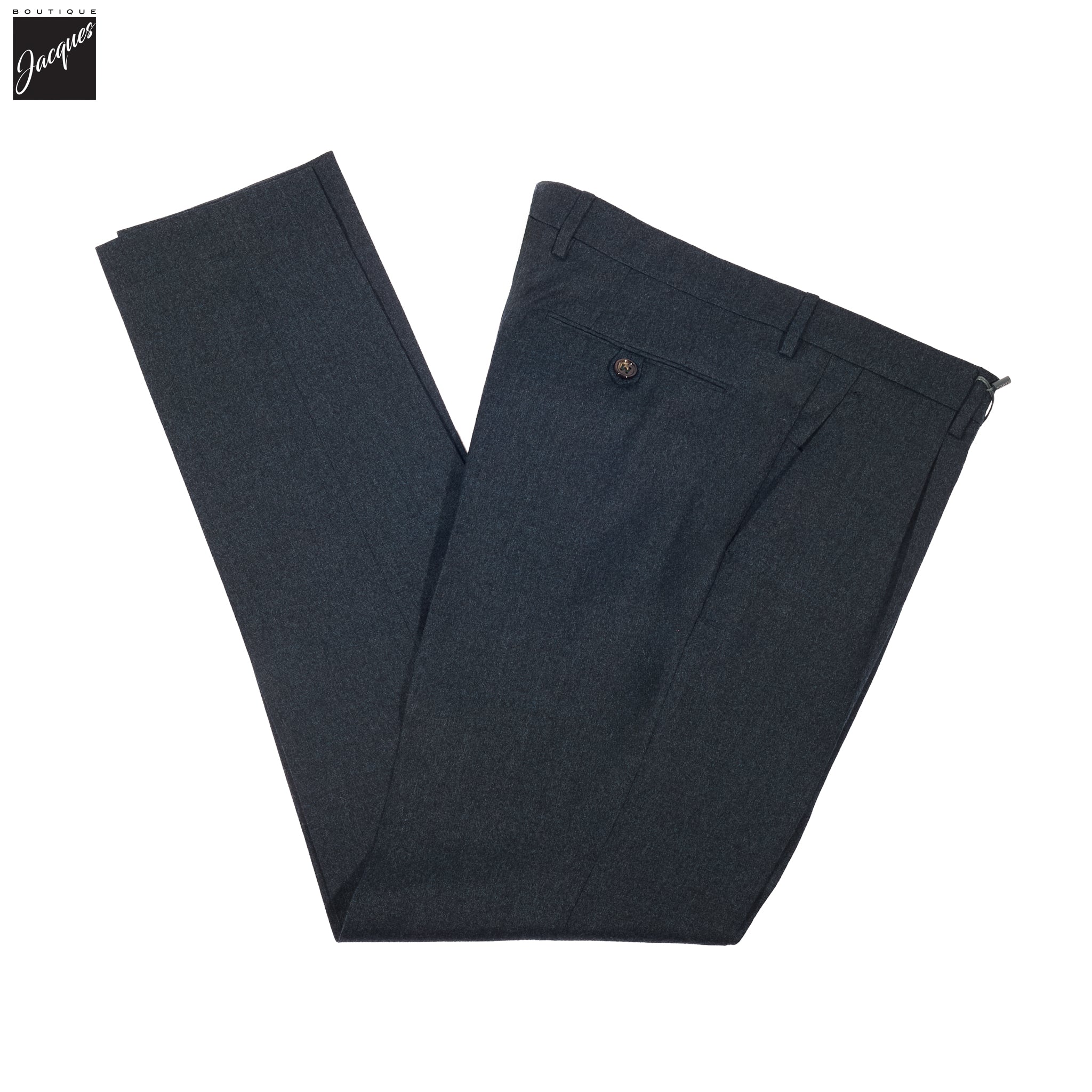 Navy Mélange Wool Flannel Morello Trouser - Berwich