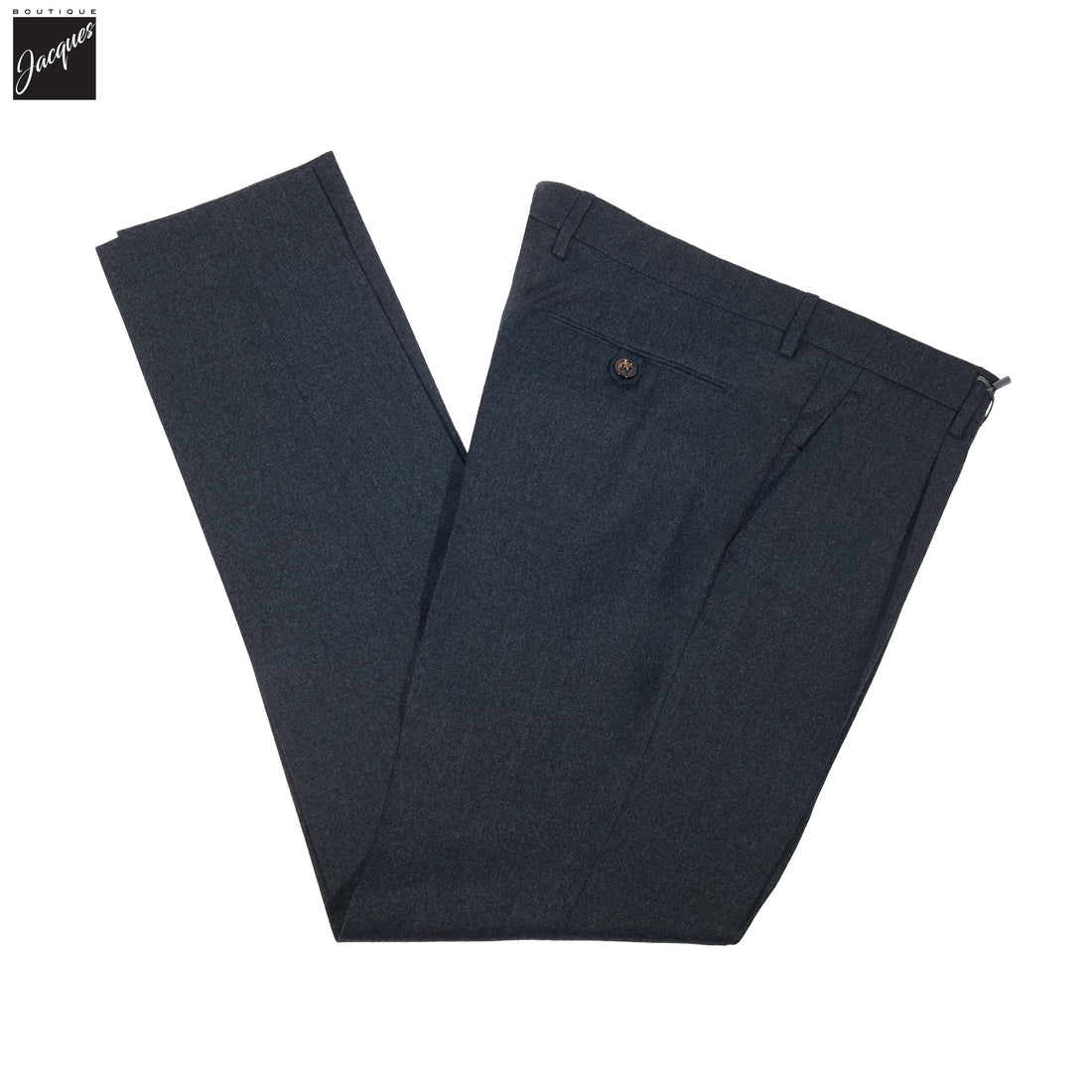 Navy Mélange Wool Flannel Morello Trouser - Berwich