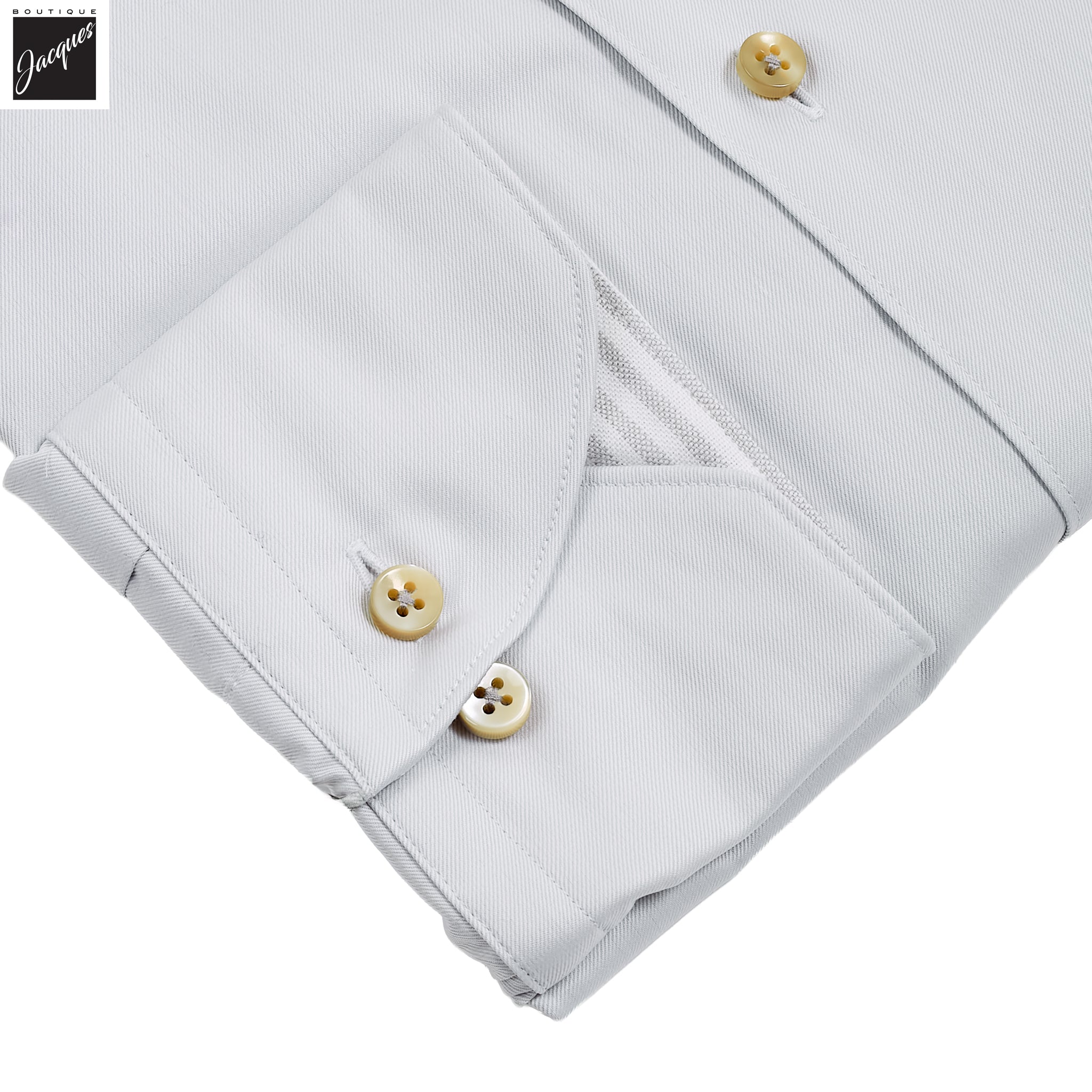Gray w/ Contrast Trim Solid Slimline Shirt - Stenströms