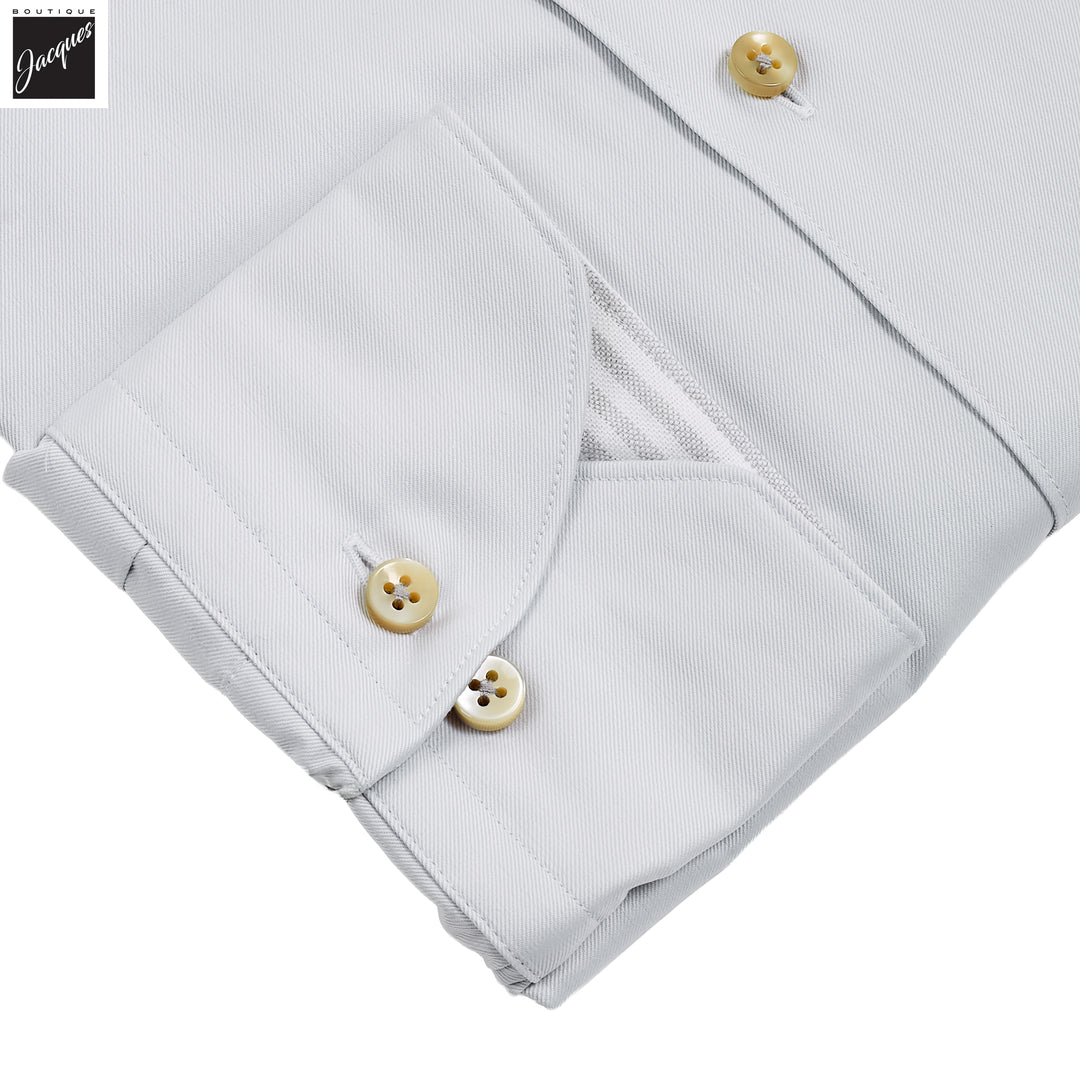 Gray w/ Contrast Trim Solid Slimline Shirt - Stenströms