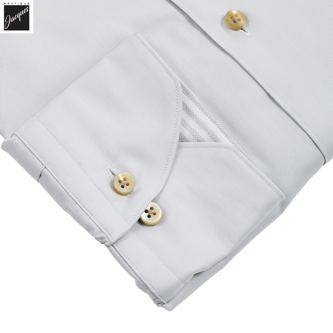 Gray w/ Contrast Trim Solid Slimline Shirt - Stenströms