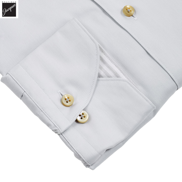 Gray w/ Contrast Trim Solid Slimline Shirt - Stenströms