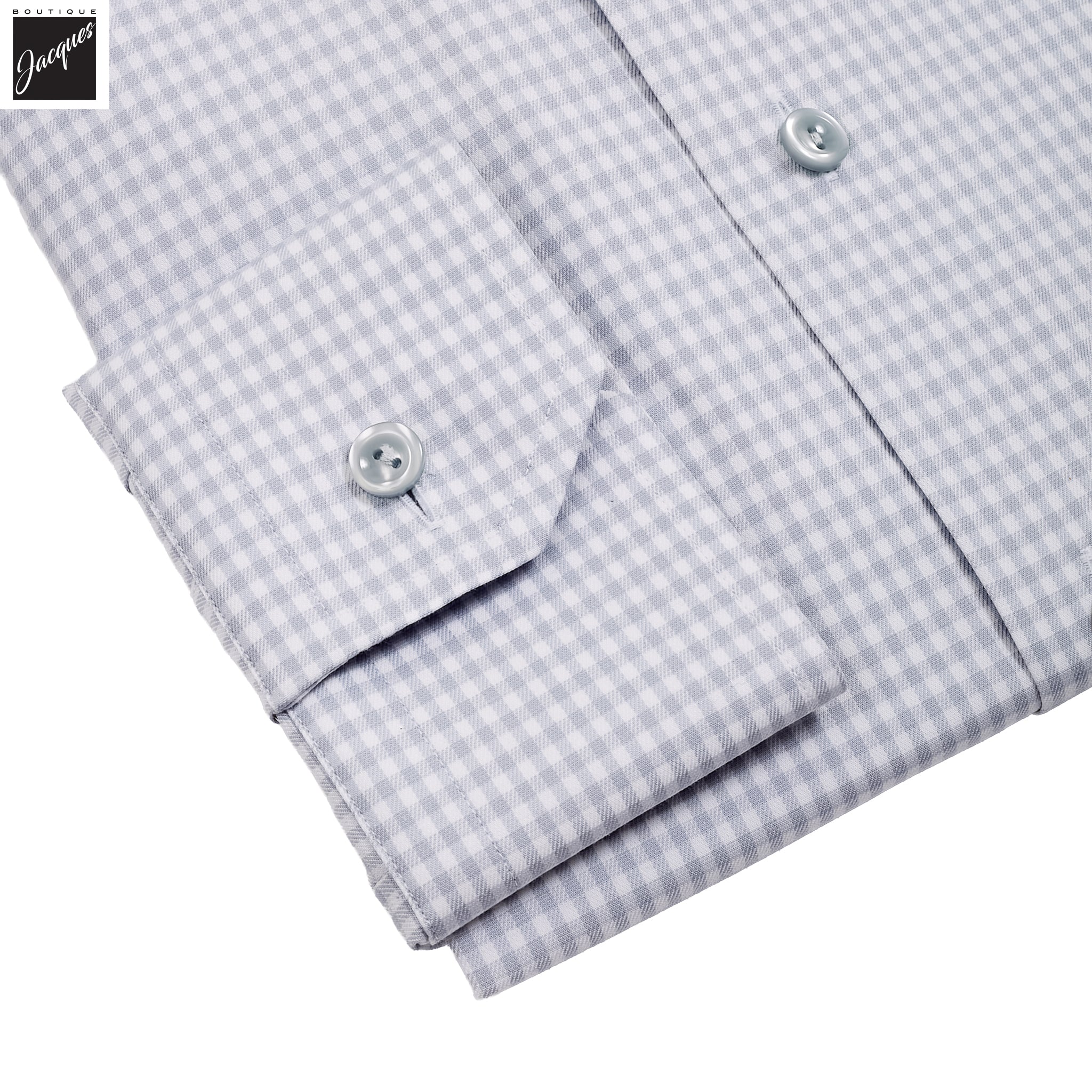 Gray Check Cotton-Tencel Lyocell Slim Fit Shirt - ETON