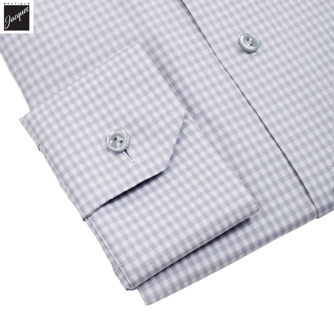 Gray Check Cotton-Tencel Lyocell Slim Fit Shirt - ETON