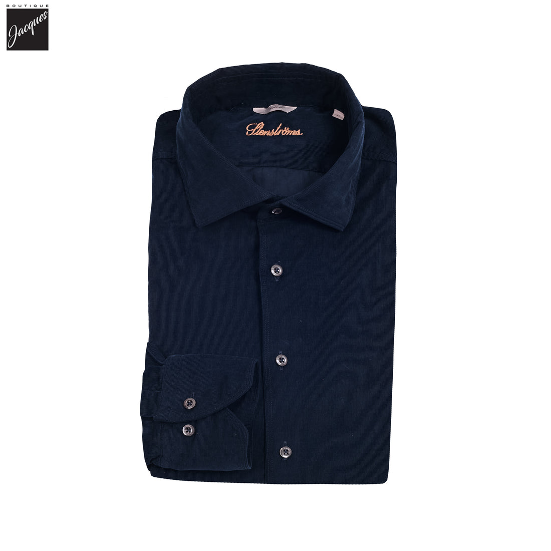 Navy Corduroy Regular Fit Casual Shirt - Stenströms