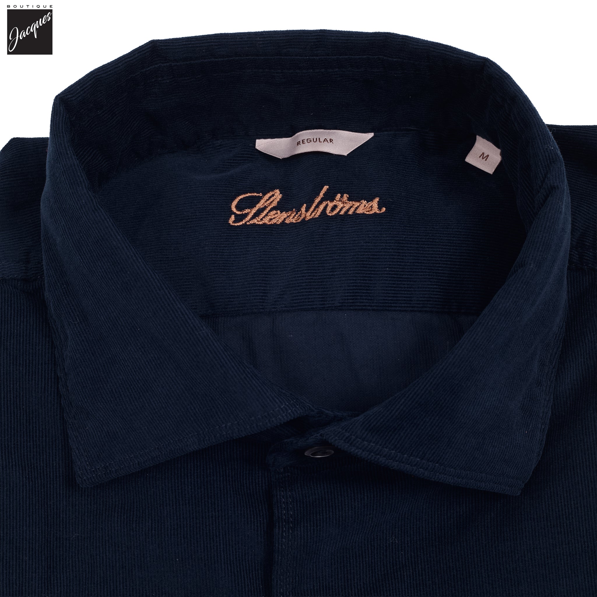Navy Corduroy Regular Fit Casual Shirt - Stenströms