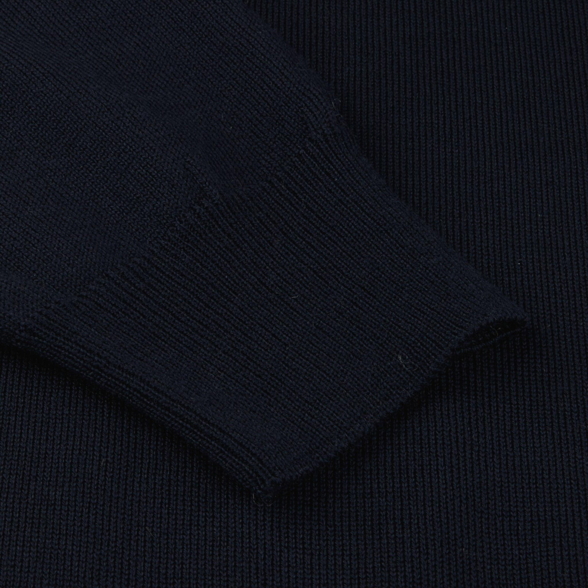 Navy Merino Wool Crew Neck Sweater w/ Patch - Stenströms