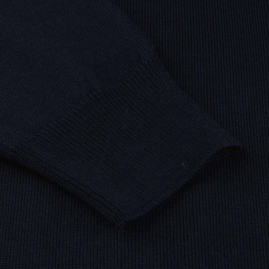 Navy Merino Wool Crew Neck Sweater w/ Patch - Stenströms