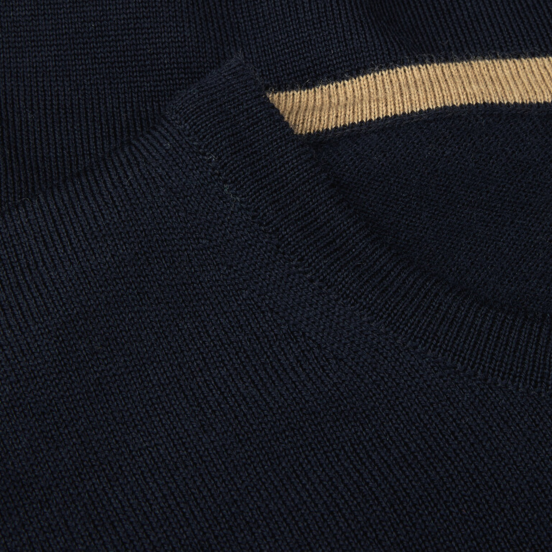 Navy Merino Wool Crew Neck Sweater w/ Patch - Stenströms