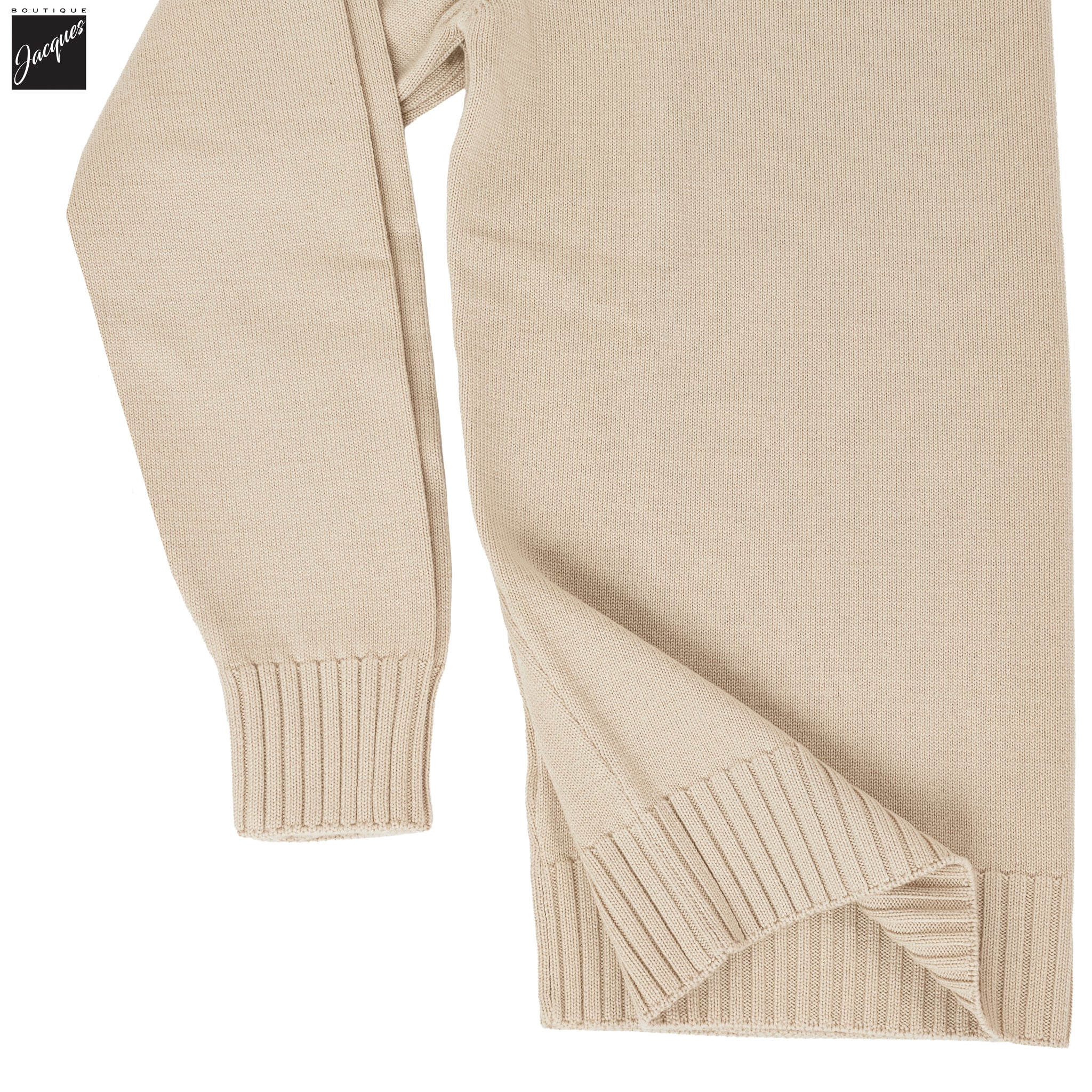 Natural Beige Extrafine Wool Crewneck Sweater - FILIPPO DE LAURENTIIS