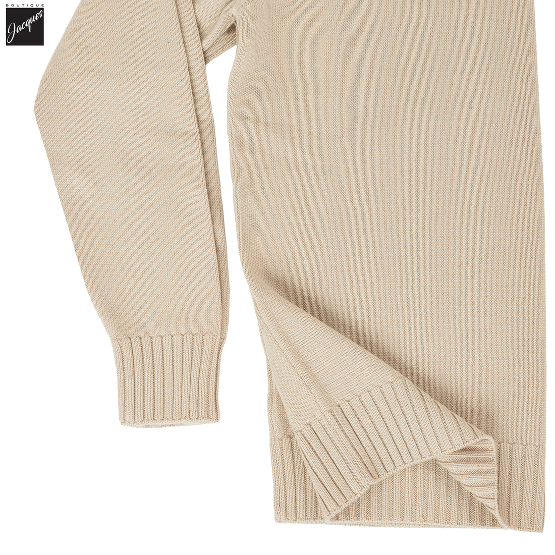 Natural Beige Extrafine Wool Crewneck Sweater - FILIPPO DE LAURENTIIS