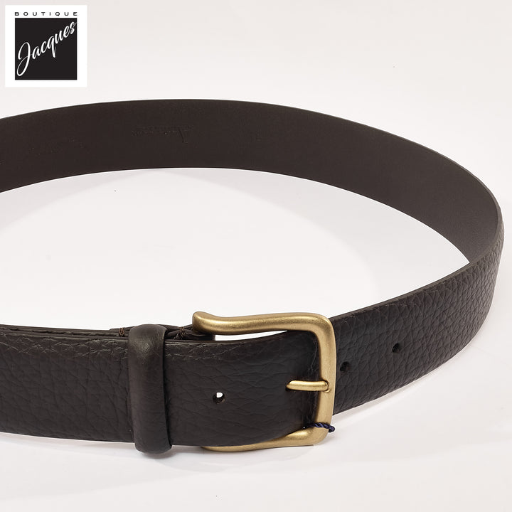 Dark Brown Full-Grain Calf Leather Casual Belt - Anderson's