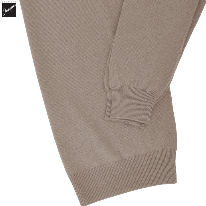 Hazelnut Cariaggi Cashmere Crewneck Sweater - FILIPPO DE LAURENTIIS