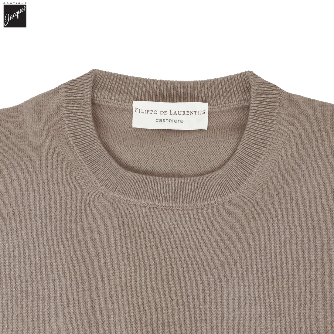Hazelnut Cariaggi Cashmere Crewneck Sweater - FILIPPO DE LAURENTIIS
