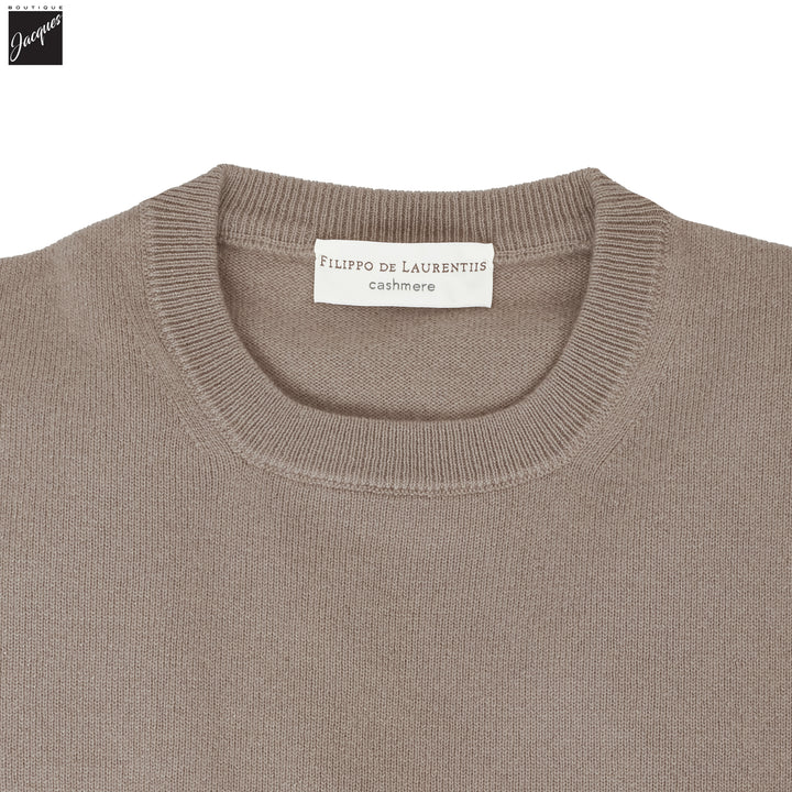 Hazelnut Cariaggi Cashmere Crewneck Sweater - FILIPPO DE LAURENTIIS