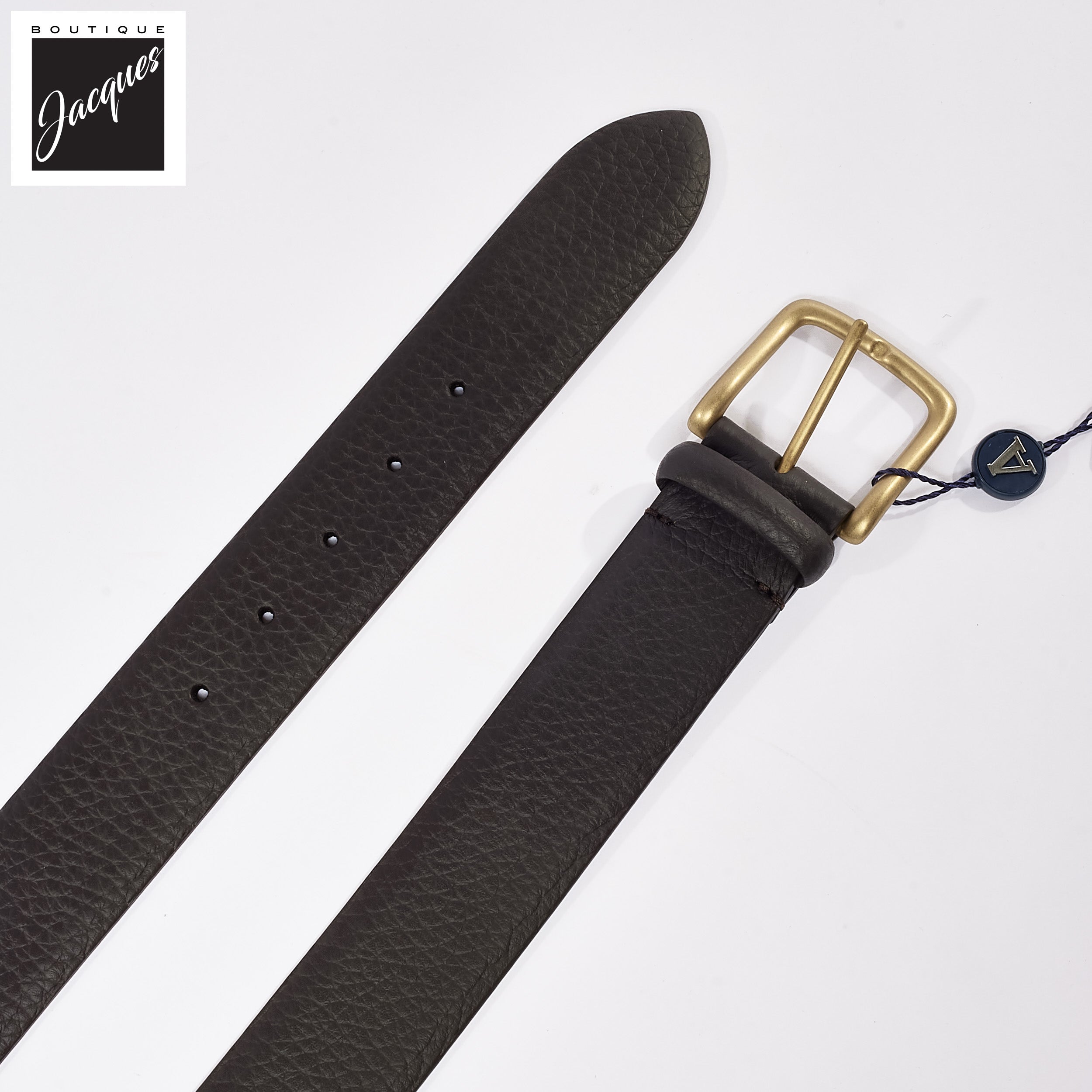 Dark Brown Full-Grain Calf Leather Casual Belt - Anderson's
