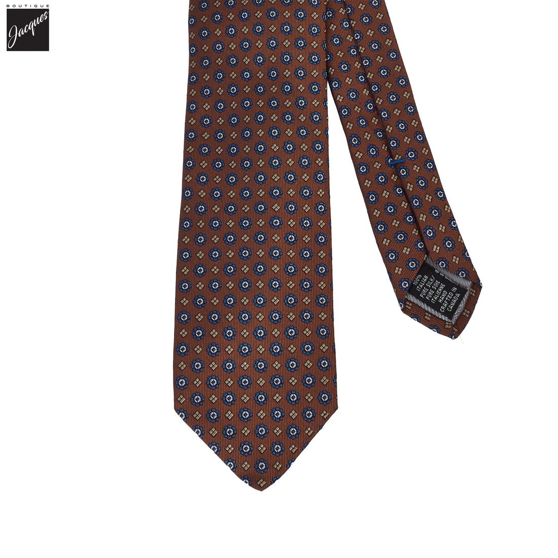 Rust Medallion Woven Silk Tie - DION