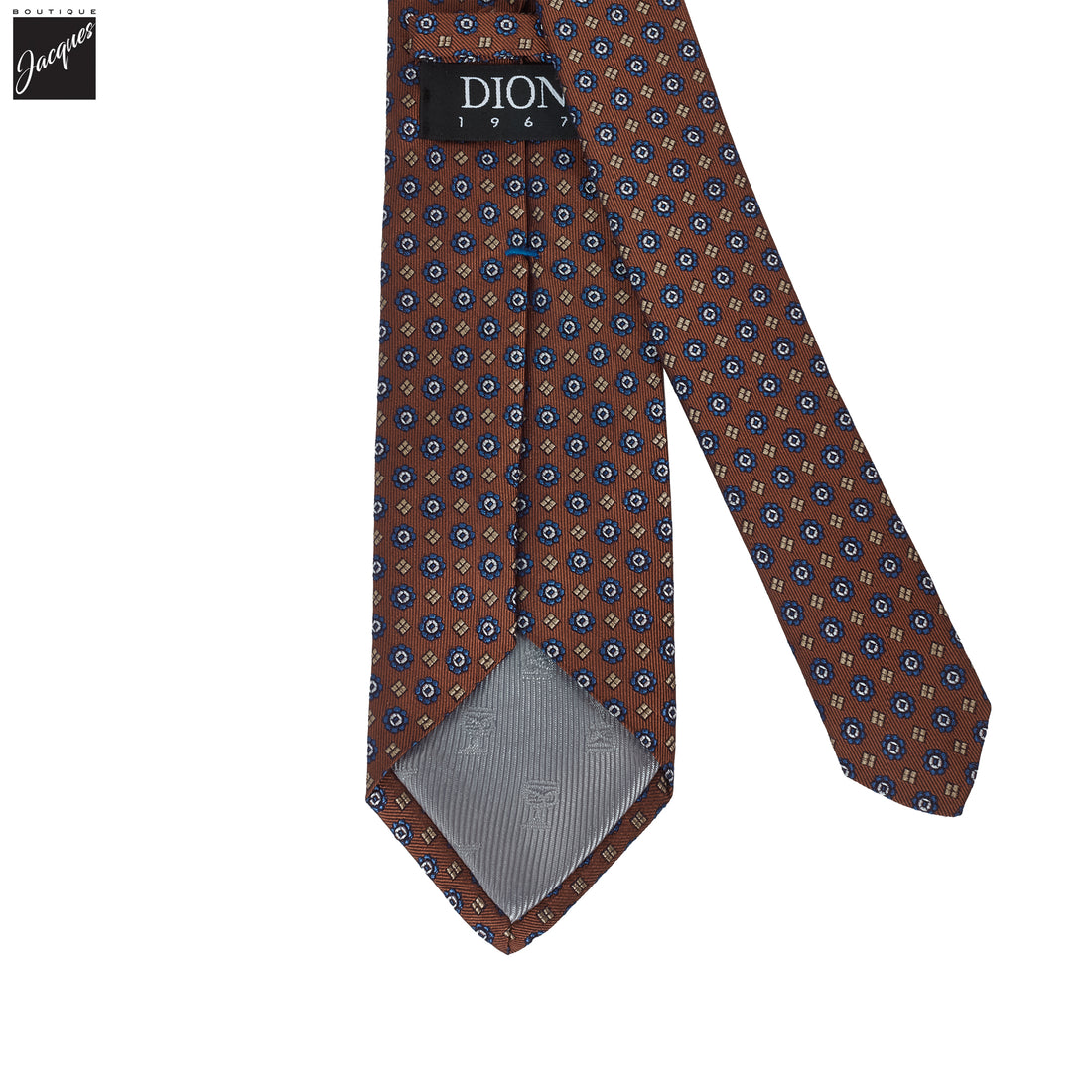 Rust Medallion Woven Silk Tie - DION