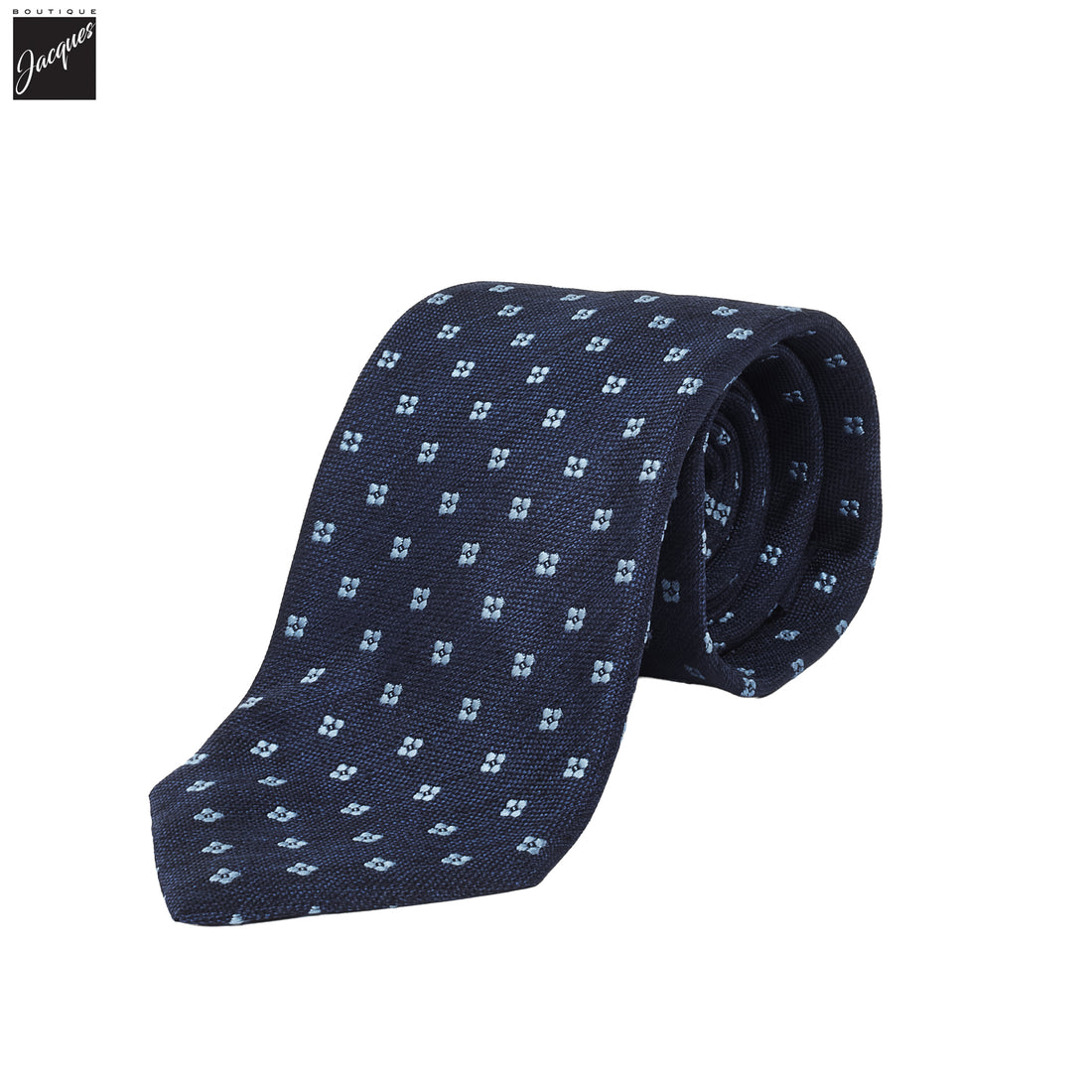 Royal Blue Floral Woven Silk Tie - Paolo Albizzati